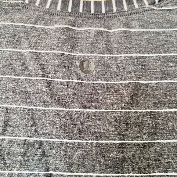 Lululemon Grey Striped Crop T Shirt - The Cates Tee Crop - Picture 5 of 5